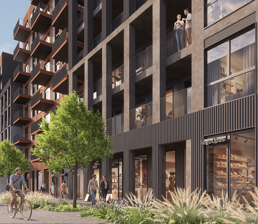 Migdolų namai residential project visualization